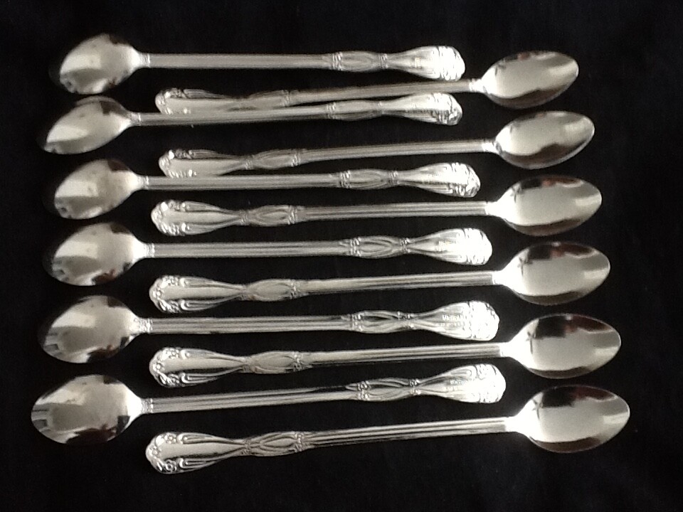 6 Quality Iced Tea Spoons Stainless Steel Long Handle Ice Tea Coffee 8 1/4" HHHH gallery