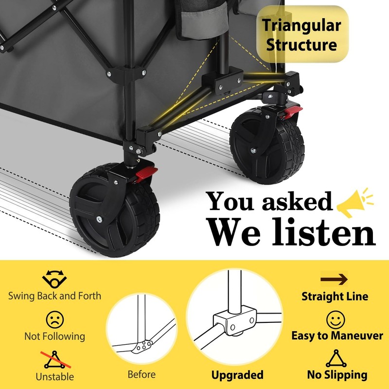 New Sekey 48''L Collapsible Foldable Extended Wagon with 660lbs Weight Capacity gallery