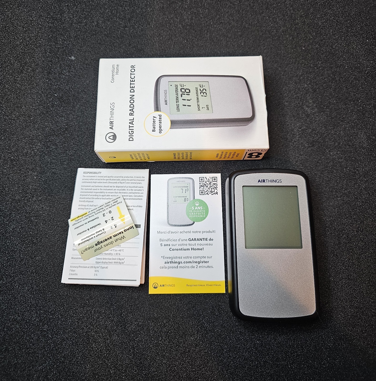 Airthings Corentium Home Radon Detector 223 Portable, Lightweight, Easy-to-Use gallery