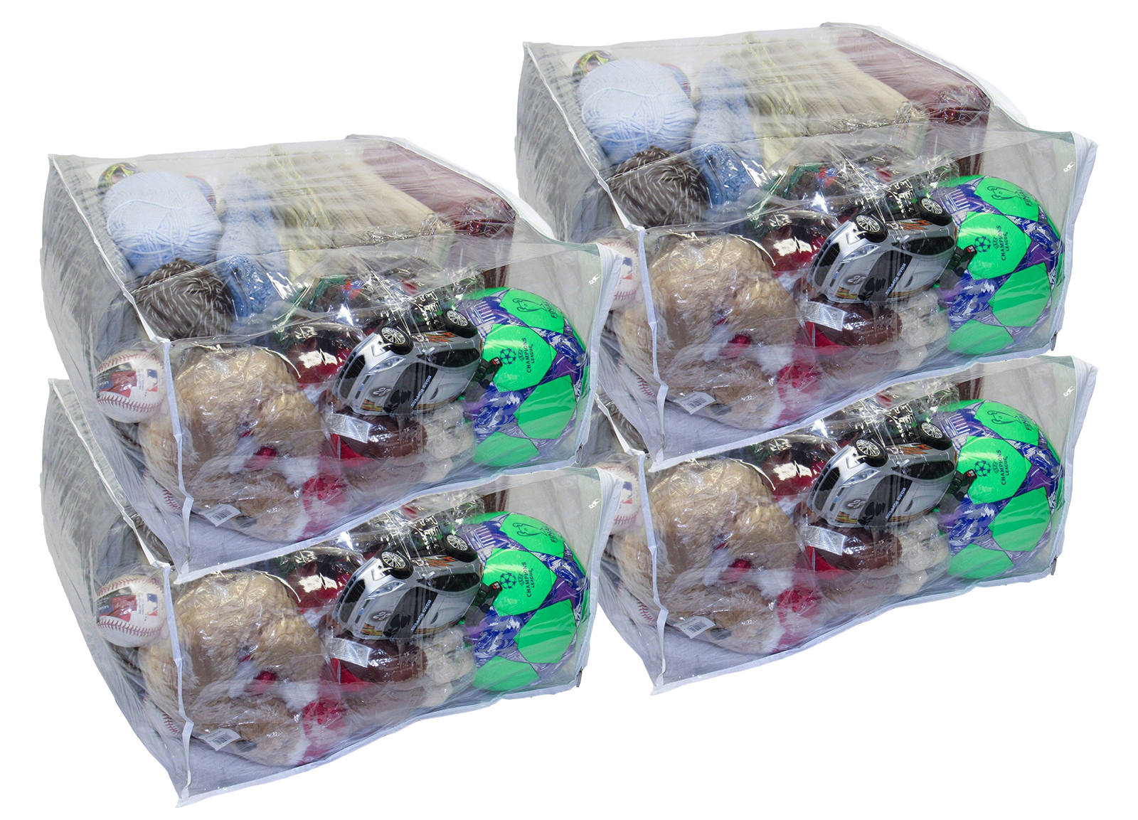 4-Pack Jumbo Heavy Duty Vinyl Zippered Storage Bags (Clear) (24" x 20" x 11") gallery