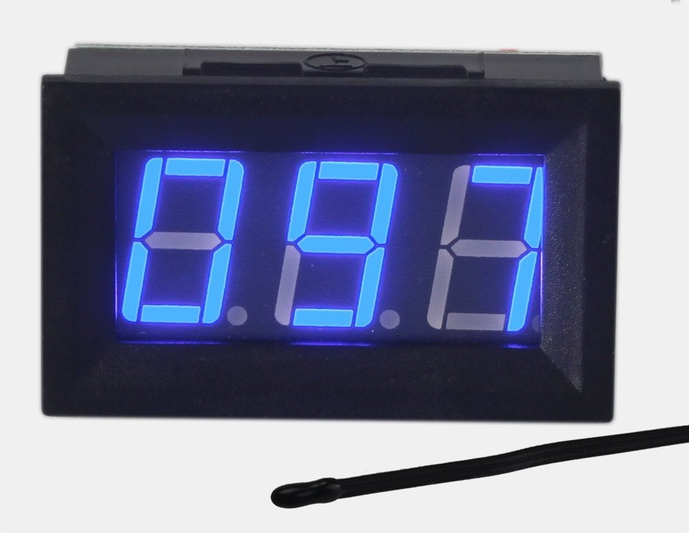 Digital Thermometer 0-167°F Waterproof Blue LED Display with NTC Sensor gallery