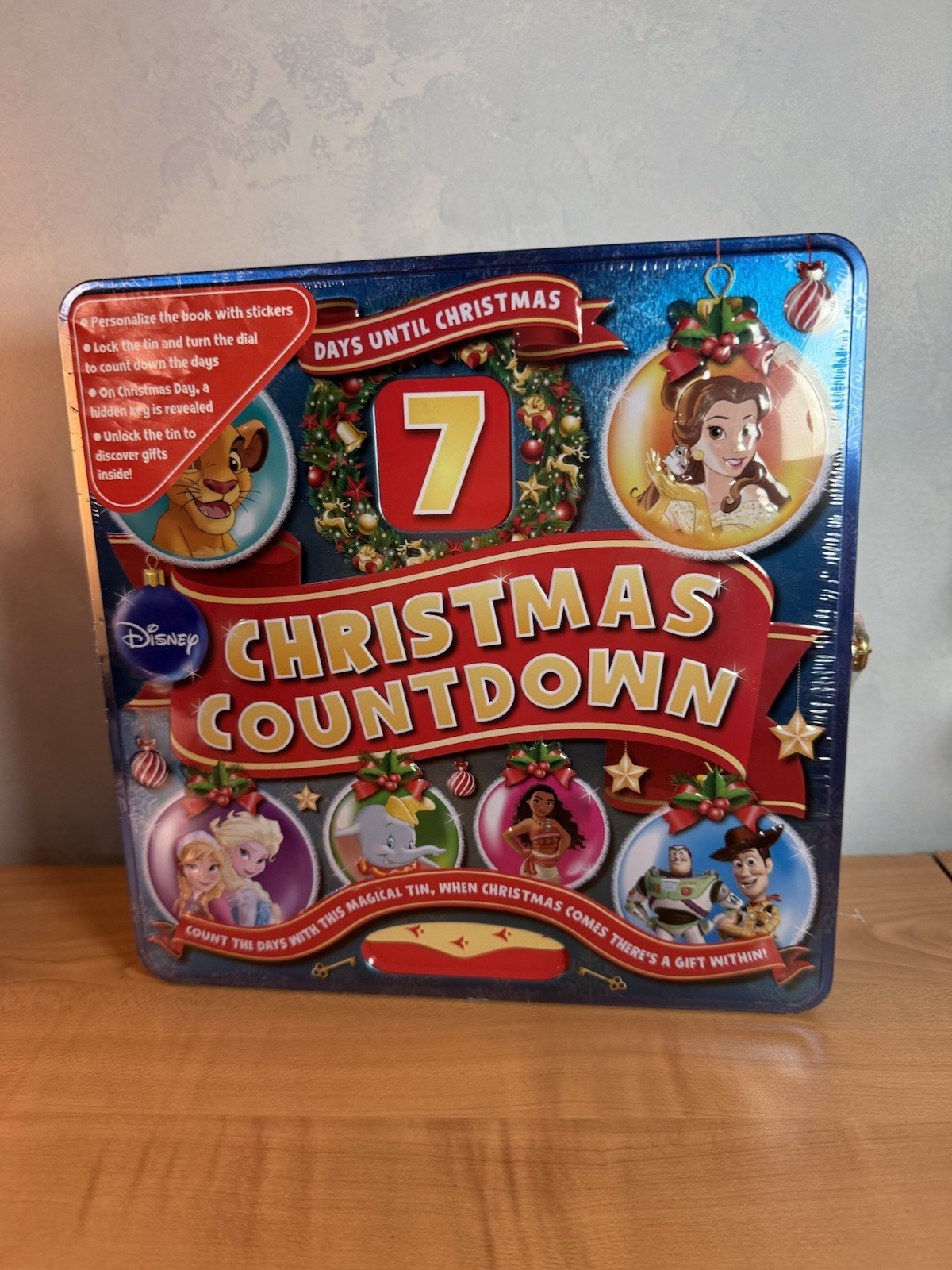New Disney Sealed Advent Calendar 7 Days Until Christmas Countdown Book&Tin Case gallery