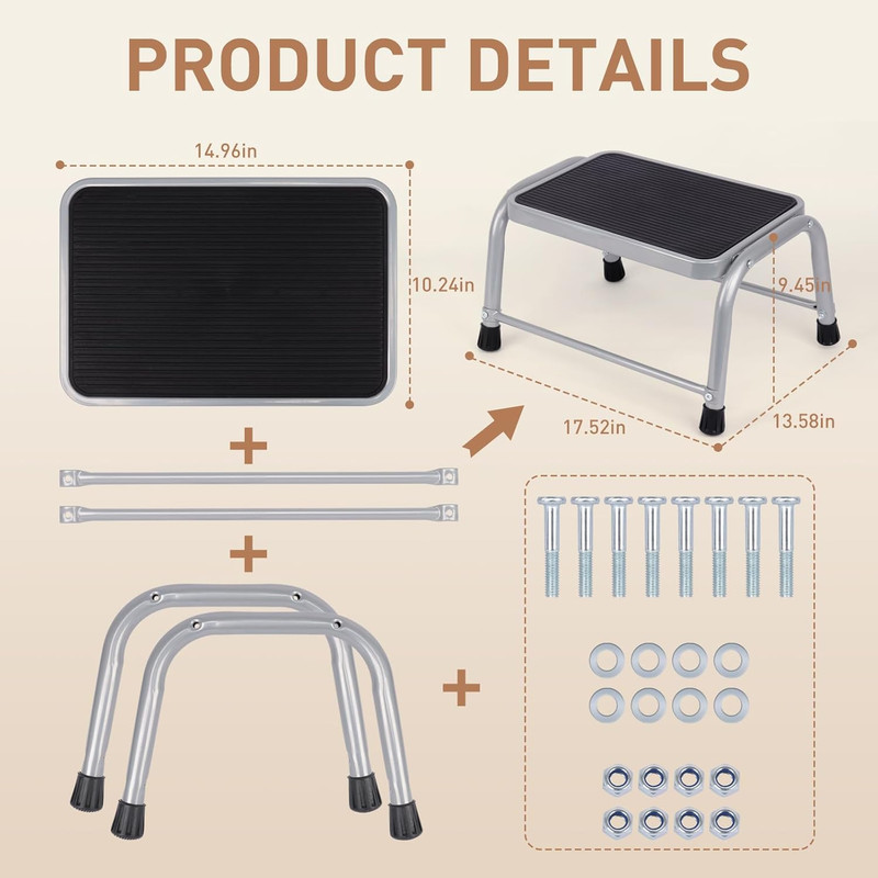 Step Stool,Step Stools for Adults with Non-Slip Rubber Feet, 600 Lbs gallery