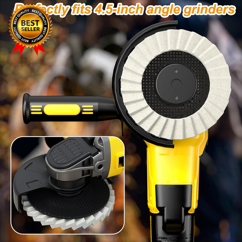8 Pcs Wool Polishing Wheel & Compound Kit 5 Buffing Wheels (4-1/2" X 7/8") + 3 gallery