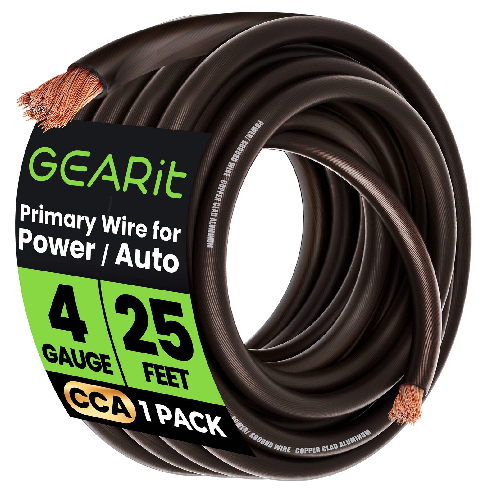 GEARit 4 Gauge 25' CCA Amplifier Power / Amp Ground Wire, Black/Blue/Red gallery