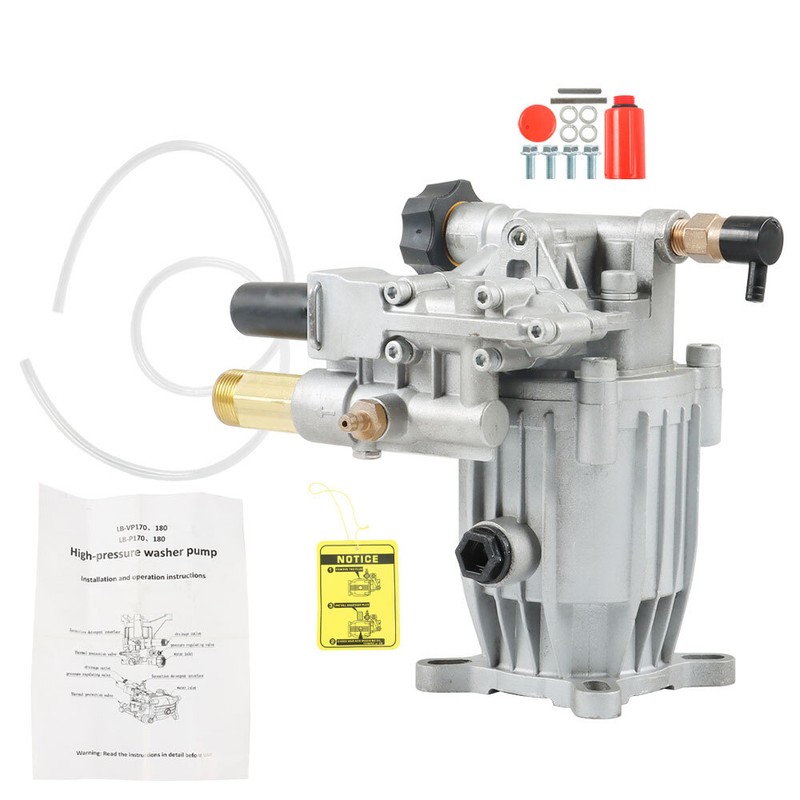 Pressure Washer Pump - Horizontal 3/4" Shaft - MAX 3000 PSI, 2.5 GPM, Oil Sealed gallery