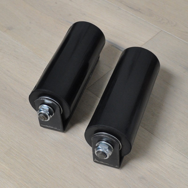 6" Sliding Gate Guide Roller Hard Rubber Roller With Removable Axle Bolt Pair gallery