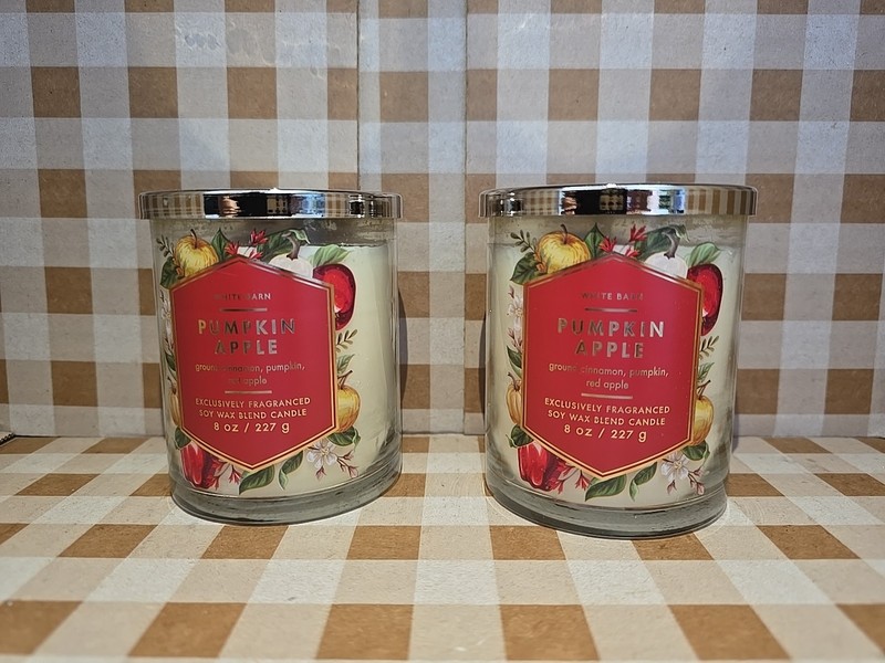 2-PACK Pumpkin Apple 30-50 burn hours Single Wick Candle 8 oz Bath & Body Works gallery