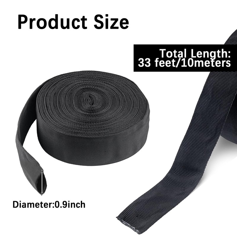 33 FT Nylon Hydraulic Hose Protector Sleeve Black Protective Cover gallery