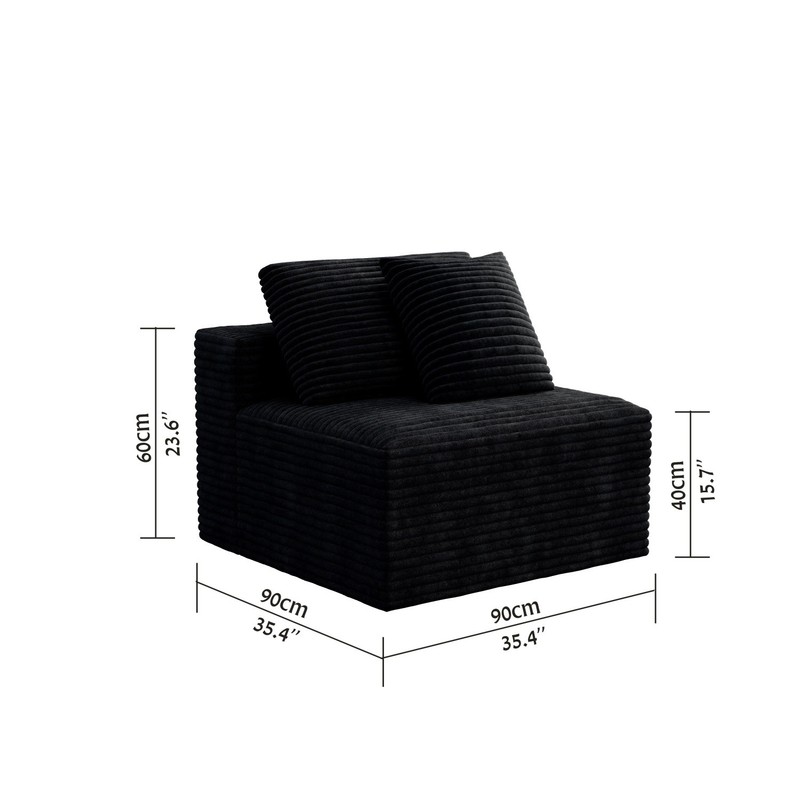 Modular Sectional Couch for Small Space Corduroy Floor Sofa No Assembly Required gallery