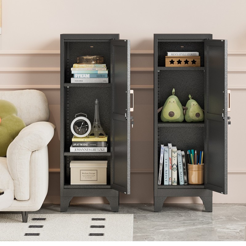 Kitchen Pantry Storage Cabinet with Lock 2 Shelves Freestanding Cupboard Cabinet gallery