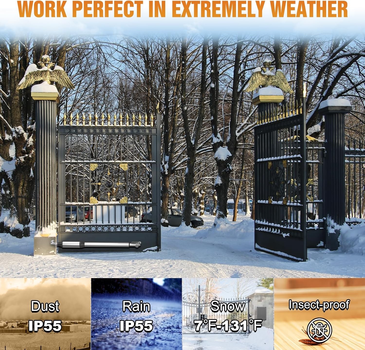 JUJIANG C01 Automatic Gate Opener Dual Swing 440lb 12FT gallery