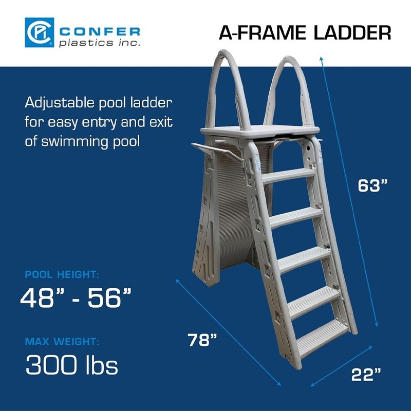 Confer Plastics 7200 Roll Guard A-Frame Above Ground Swimming Pool Ladder System gallery