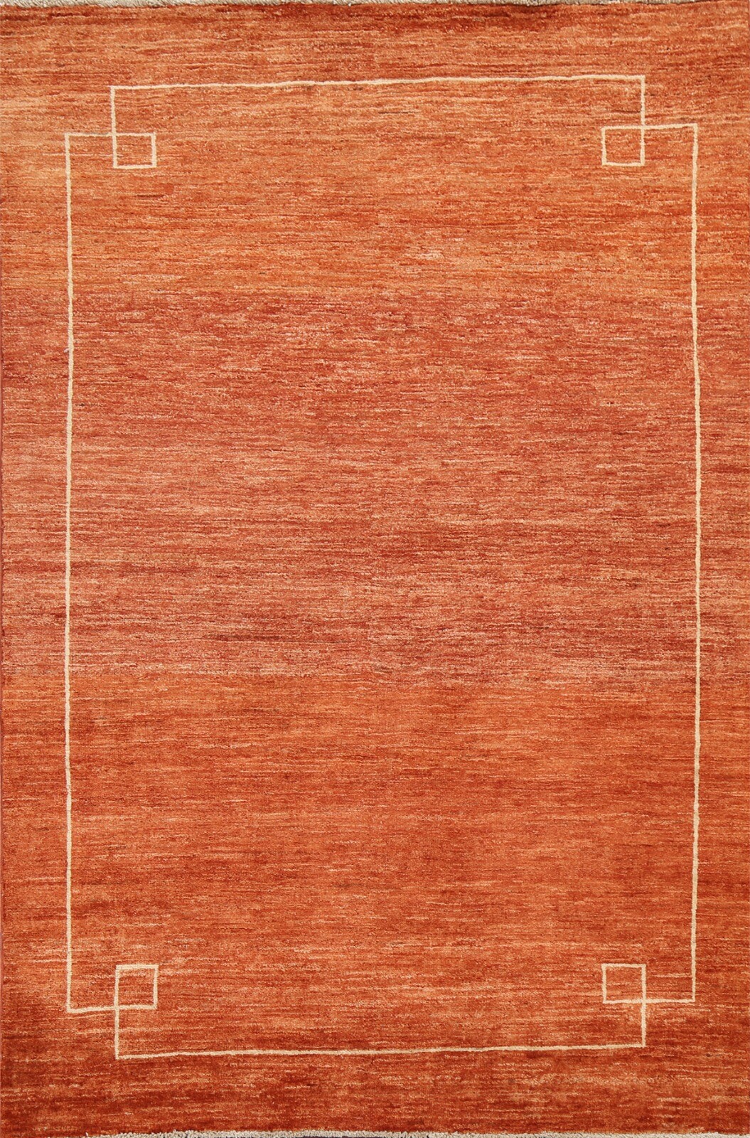 Bordered Gabbeh Kashkoli Oriental ORANGE/ IVORY Area Rug Wool Hand-knotted 5'x6' gallery