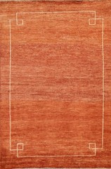 Bordered Gabbeh Kashkoli Oriental ORANGE/ IVORY Area Rug Wool Hand-knotted 5’x6′