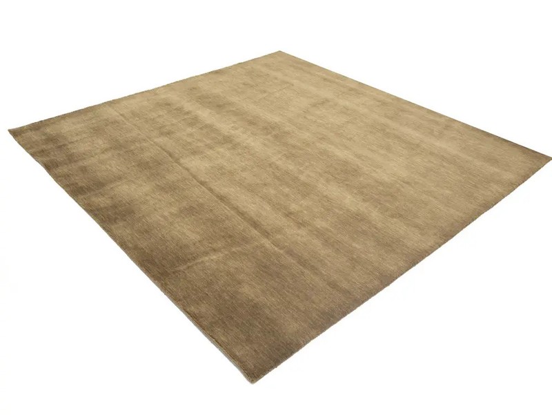 Solid Brown Hand-Loomed 8X8 Gabbeh Wool Rug Oriental Home Decor Carpet gallery