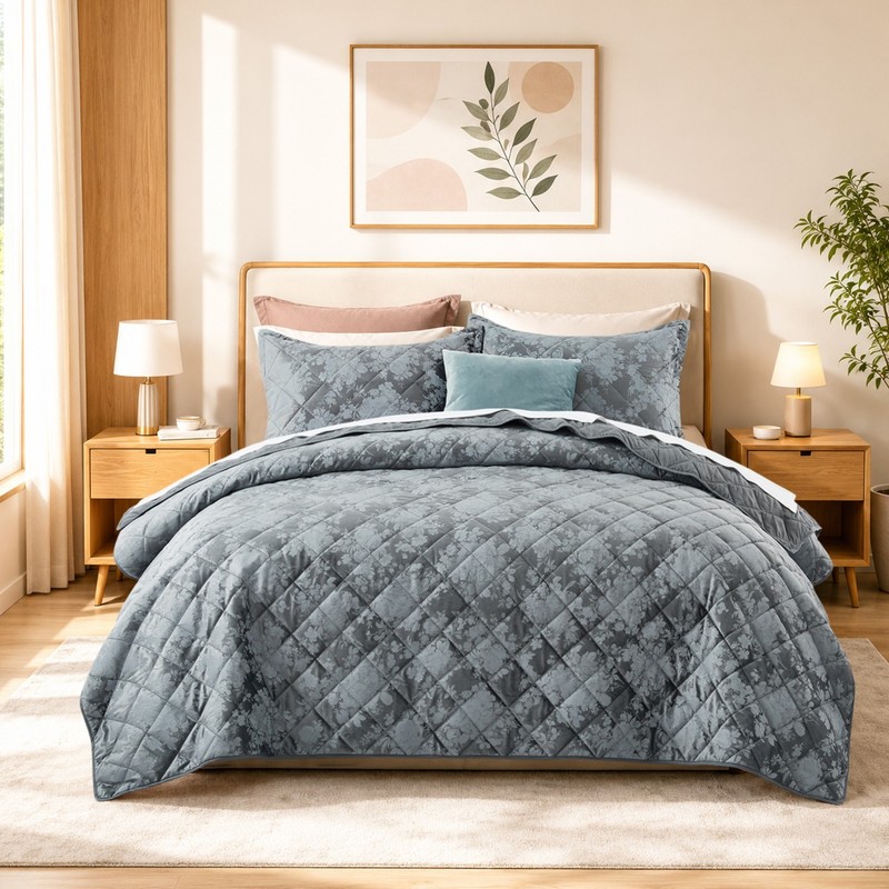 Quilt Bedspread Set Soft Premium Texture Reversible Coverlet for Summer Bedding gallery