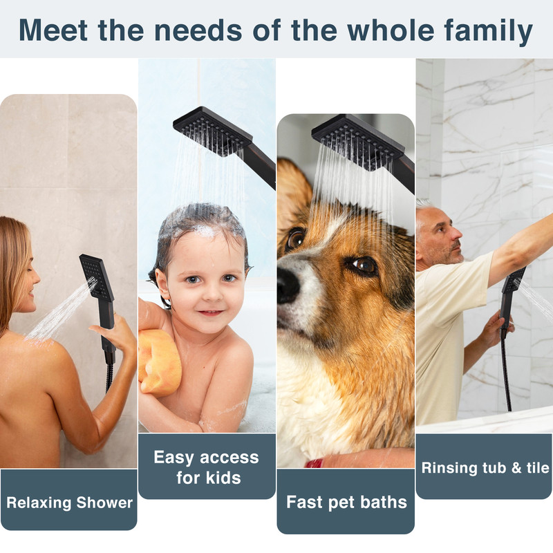 New BRIGHT SHOWERS Rain Shower Head with Handheld Combination Set PSS1807-06 gallery