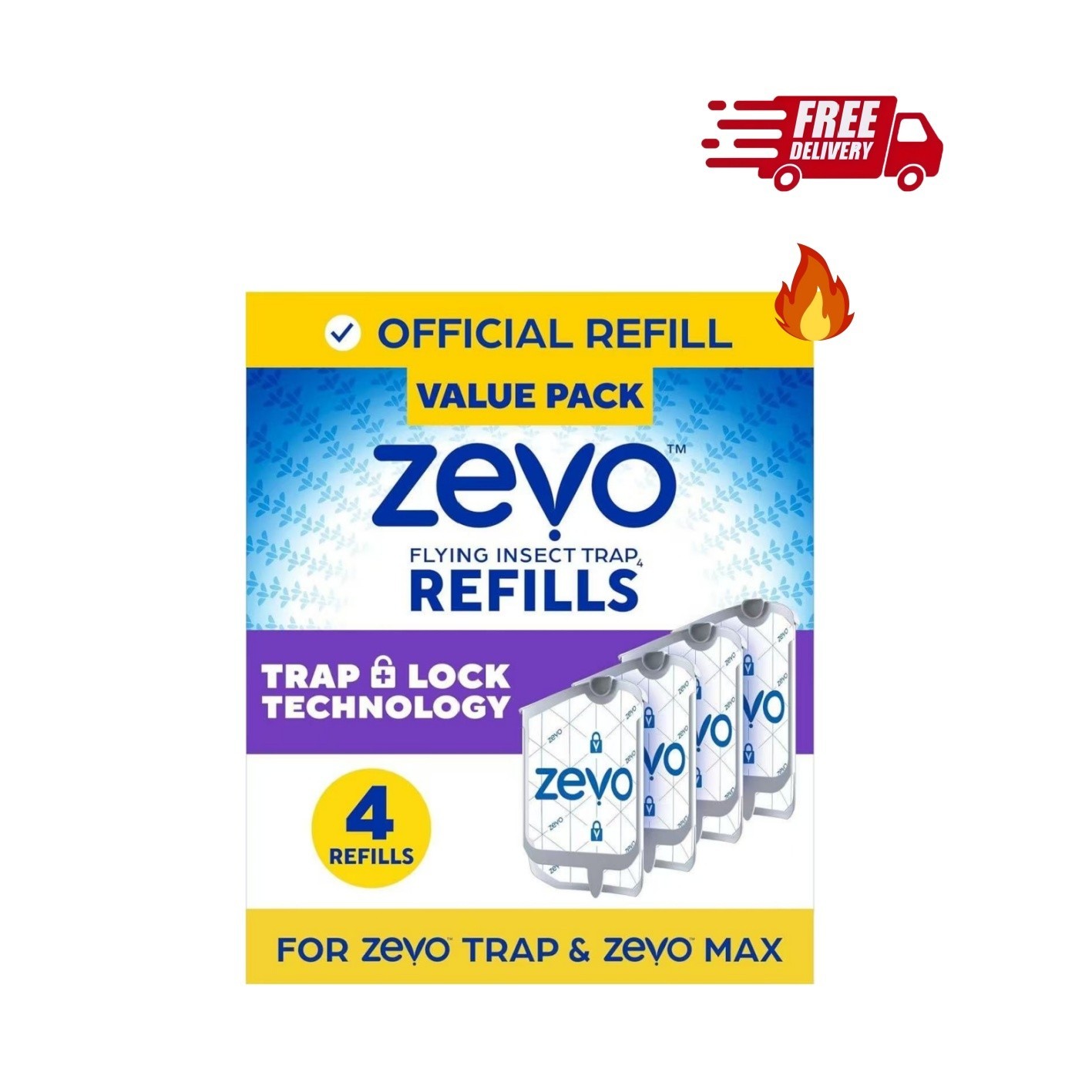 4 Refill Cartridges Zevo Flying Insect Trap Refill Cartridges -Easy to Use gallery