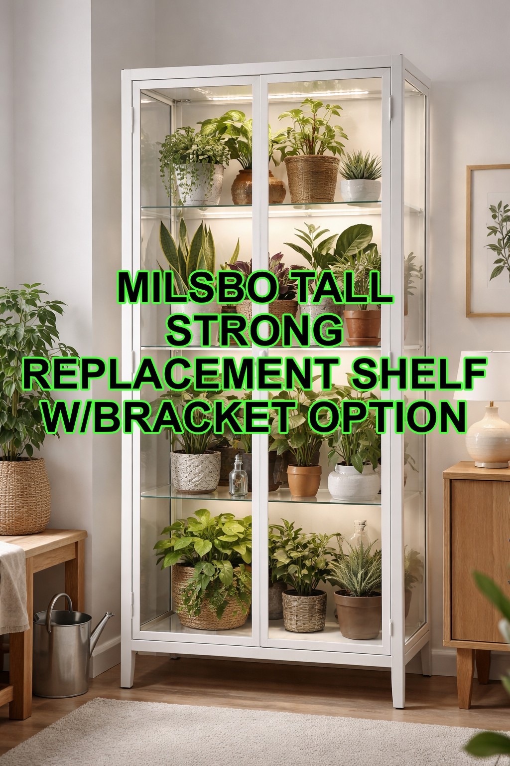 STRONG MILSBO TALL Acrylic replacement shelf 26"x13.25"x1/4" thick gallery