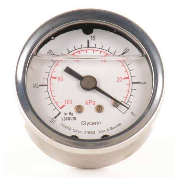 Vacuum Gauge, Liquid Filled, 2 In, 4Cfn6 gallery