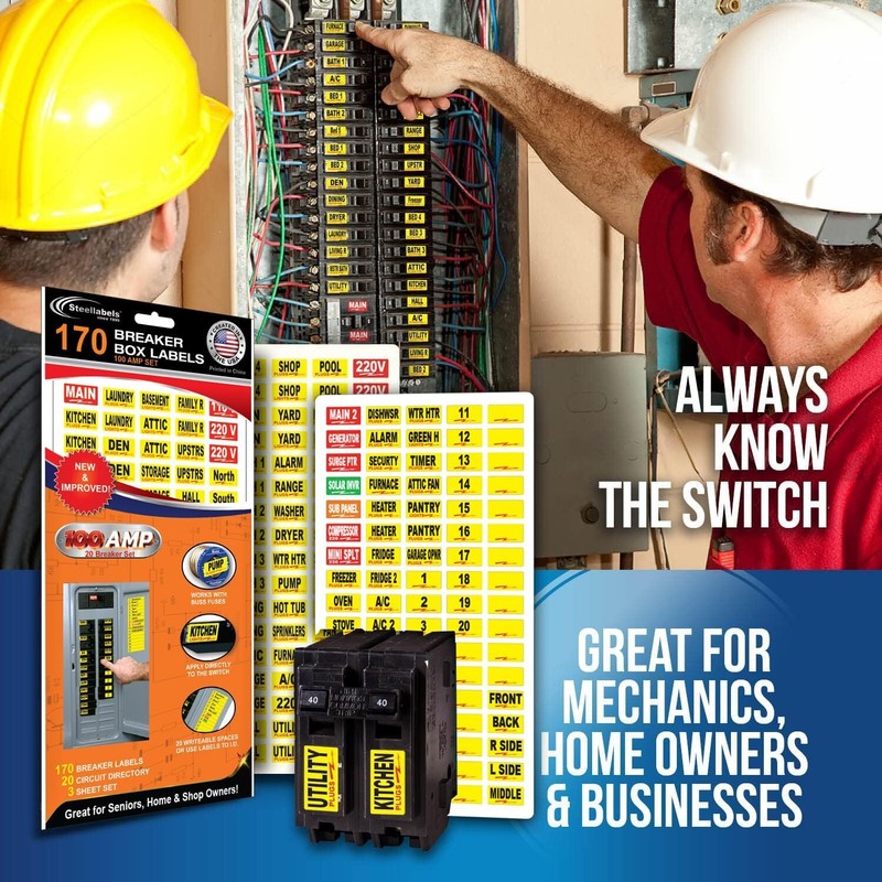 Vinyl Labels for Breaker Panel Boxes 170 Circuit Breaker Decals Choose Your Set gallery