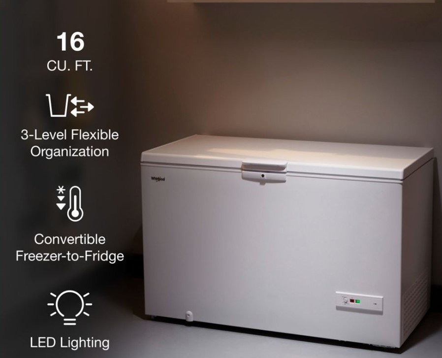 Whirlpool 16 Cu. Ft. Convertible Chest Freezer with 3 Storage Levels gallery