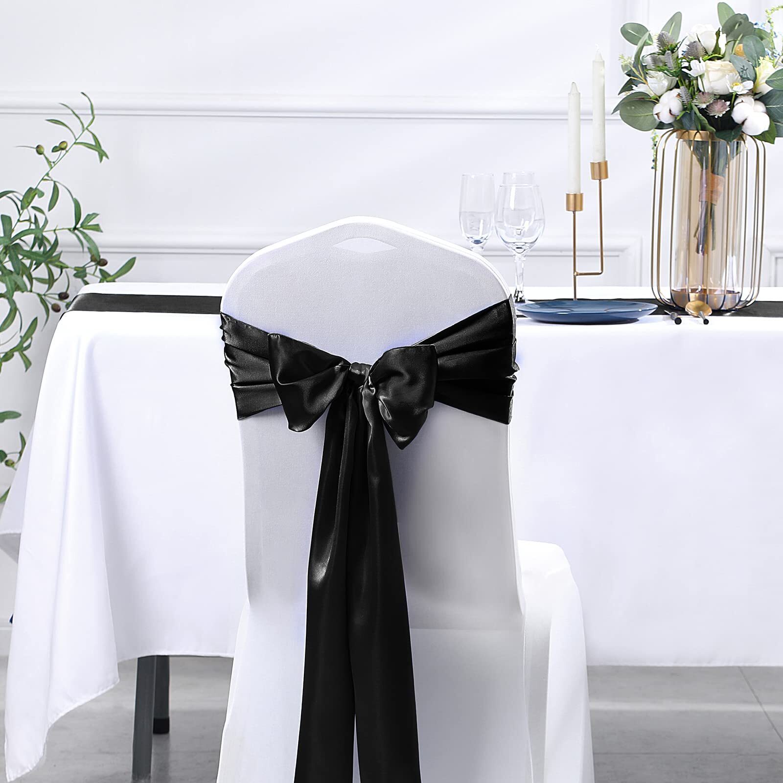 4 Pcs Satin Table Runner 12x108 Inch Wedding Table Runner for Birthday Parties gallery