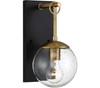 Meridian Outdoor Wall Light, 1-Light 60 Watts Oil Rubbed Bronze W/ Natural Brass gallery