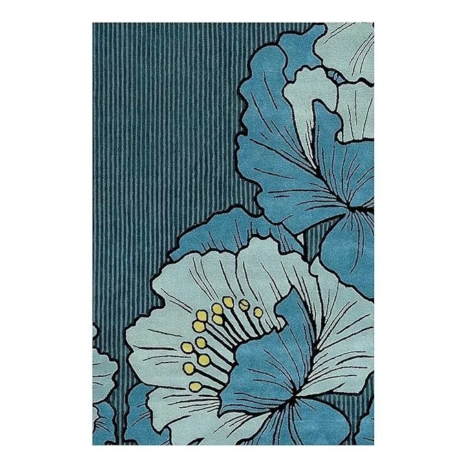 Floral Design Hand Tufted 100% Nz Wool Soft Handmade Rug for home decor rug etc. gallery