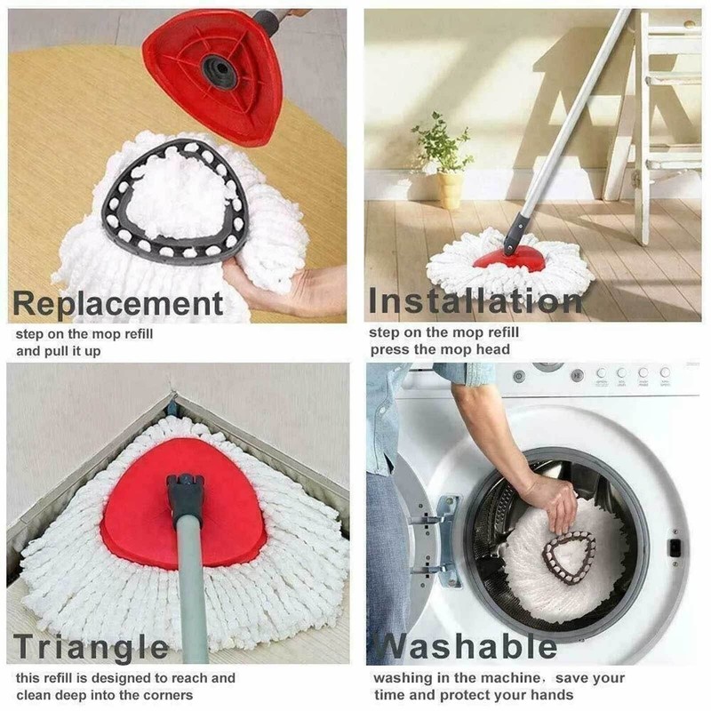 6P Replacement Microfiber Mop HEAD For O-Cedar Spin Mop Easy Clean Wring Refill gallery