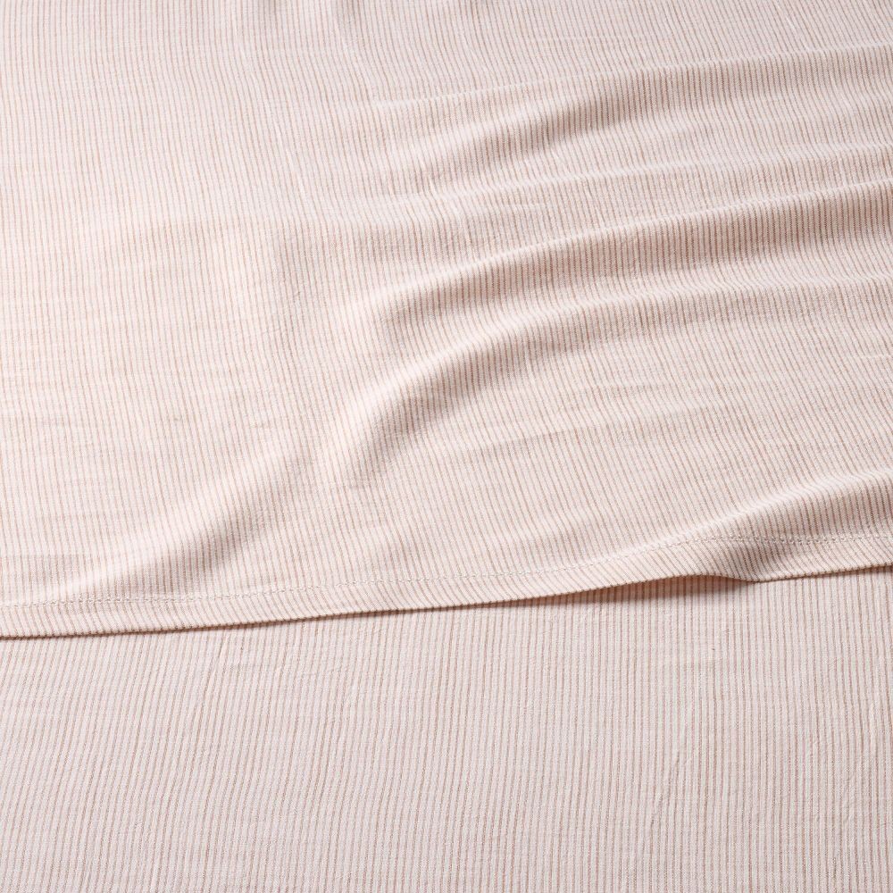 4pc King Micro Stripe Sheet Set Rust - Hearth & Hand with gallery
