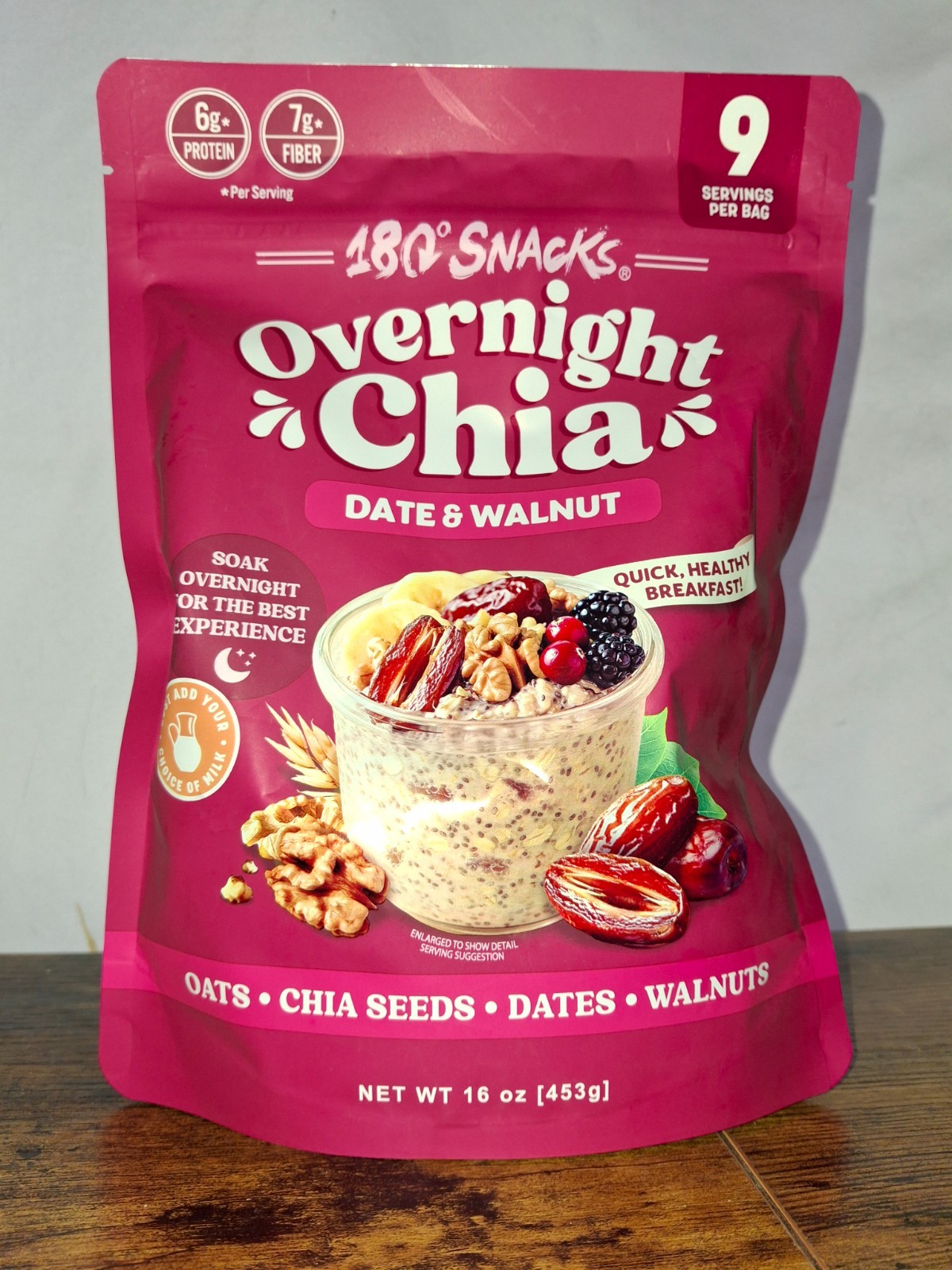 180 Snacks Overnight Chia Oats, Date And Walnut 16 Oz Exp 03/2027 gallery