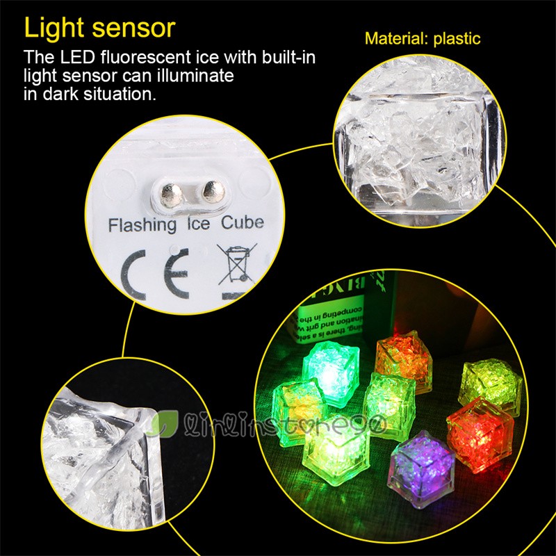 Light Up Ice Cubes for Drinks, 12~48Pack LED Ice Cubes Liquid Activated,Reusable gallery
