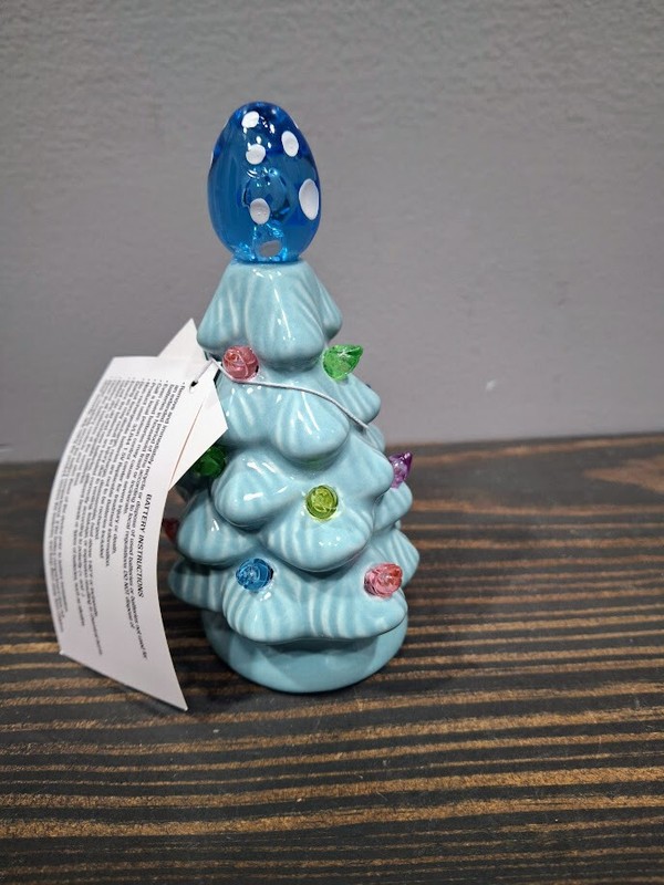 Blue Ceramic Tree LIGHTS UP with Multi-Color Lights 5 x 3 x 2 inch Easter gallery