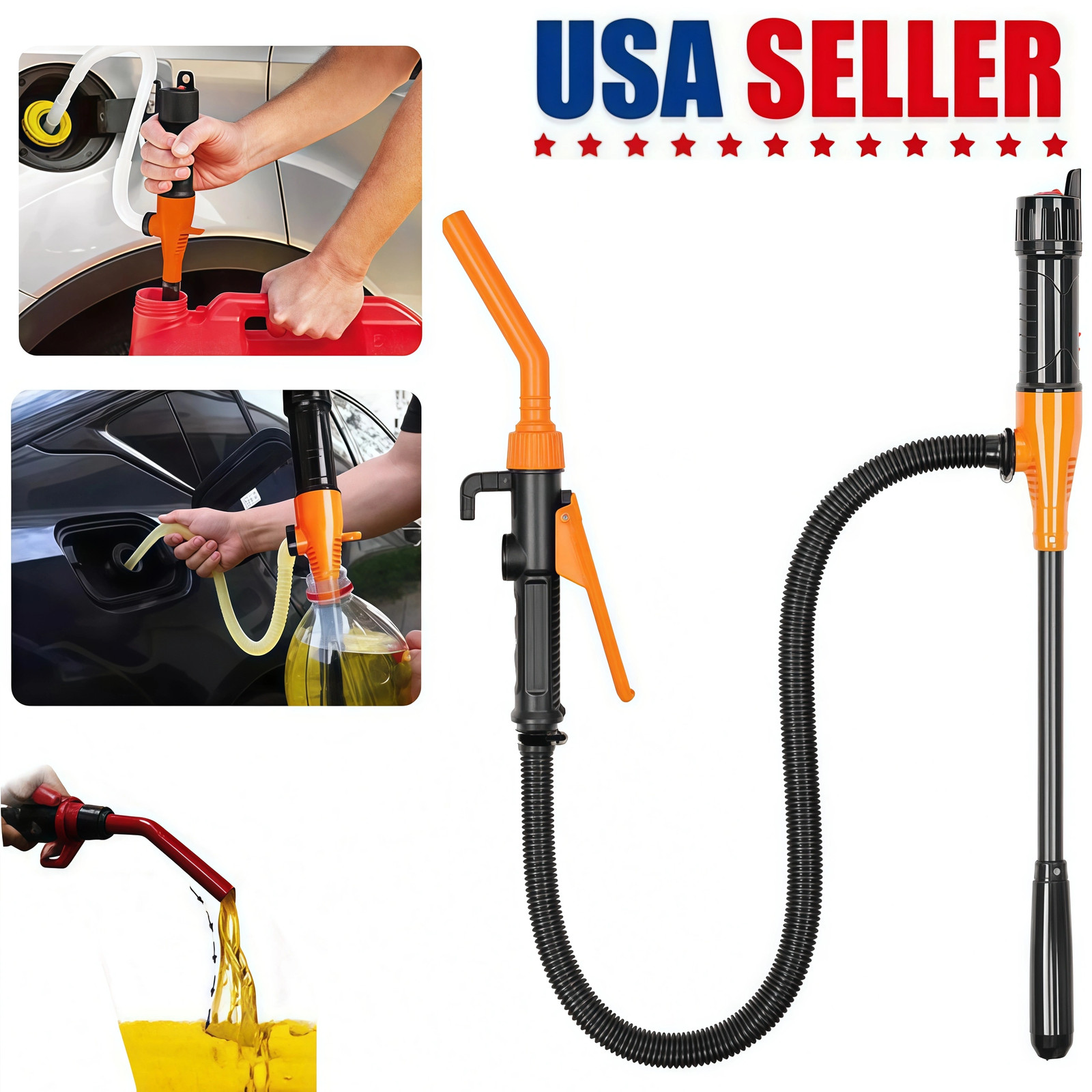 2PCS Battery Powered Electric Fuel Transfer Siphon Pump Gas Oil Water 2.4 GPM US gallery