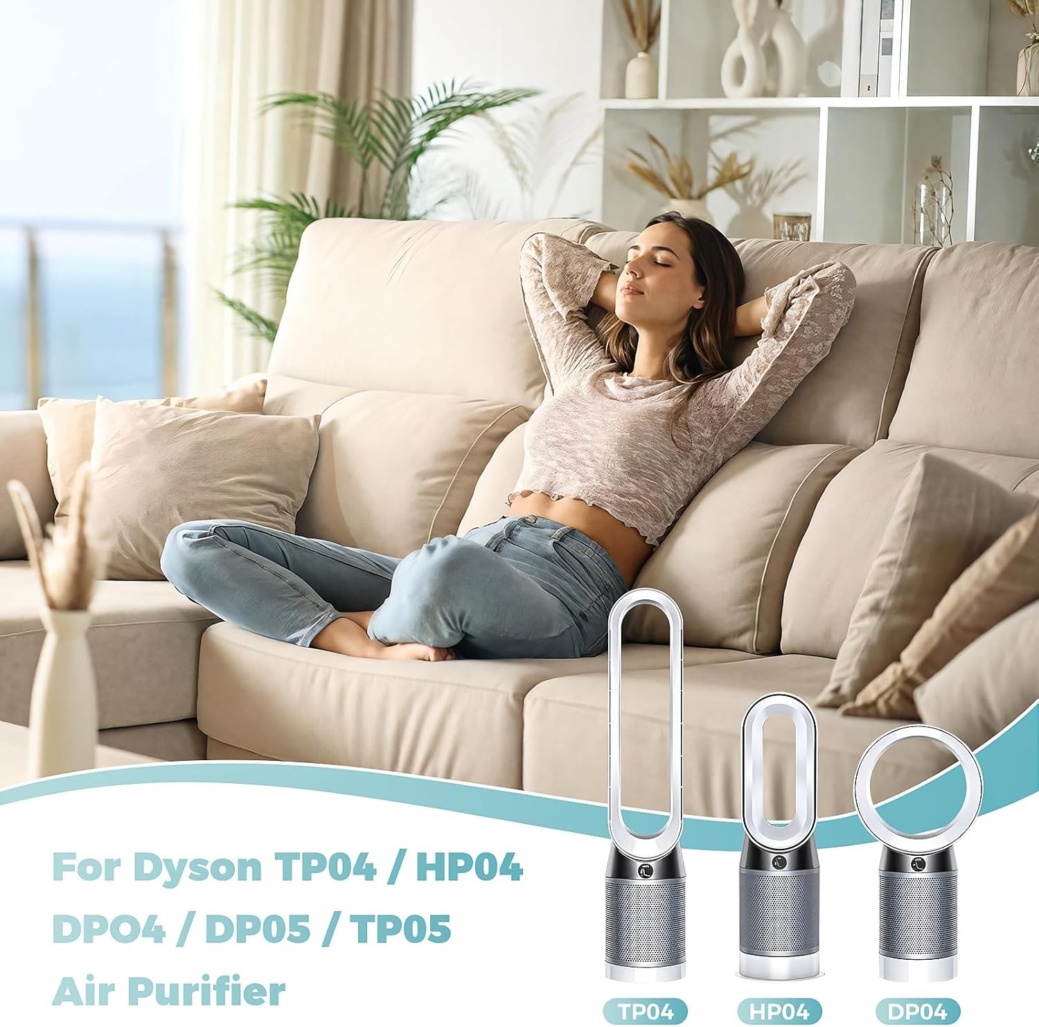 TP04 Filter Replacement for Dyson TP04 HP04 DP04 TP05 Air Purifier - HEPA Filter gallery
