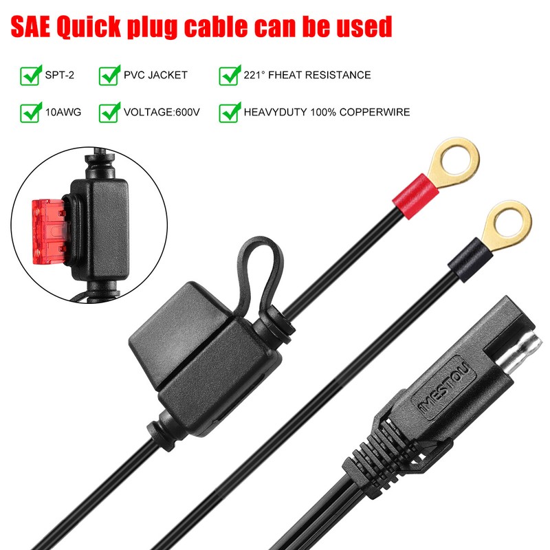 Battery Quick Connect Cable W/ Sae 2 Pin Ring Terminal Sae Connector Harness gallery