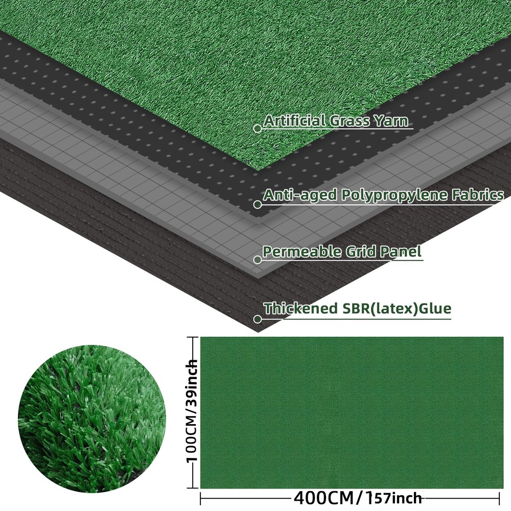13x6.6ft Synthetic Artificial Grass Mat Landscape Fake Lawn Pet Golf Turf Garden