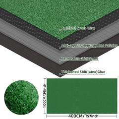 13×6.6ft Synthetic Artificial Grass Mat Landscape Fake Lawn Pet Golf Turf Garden