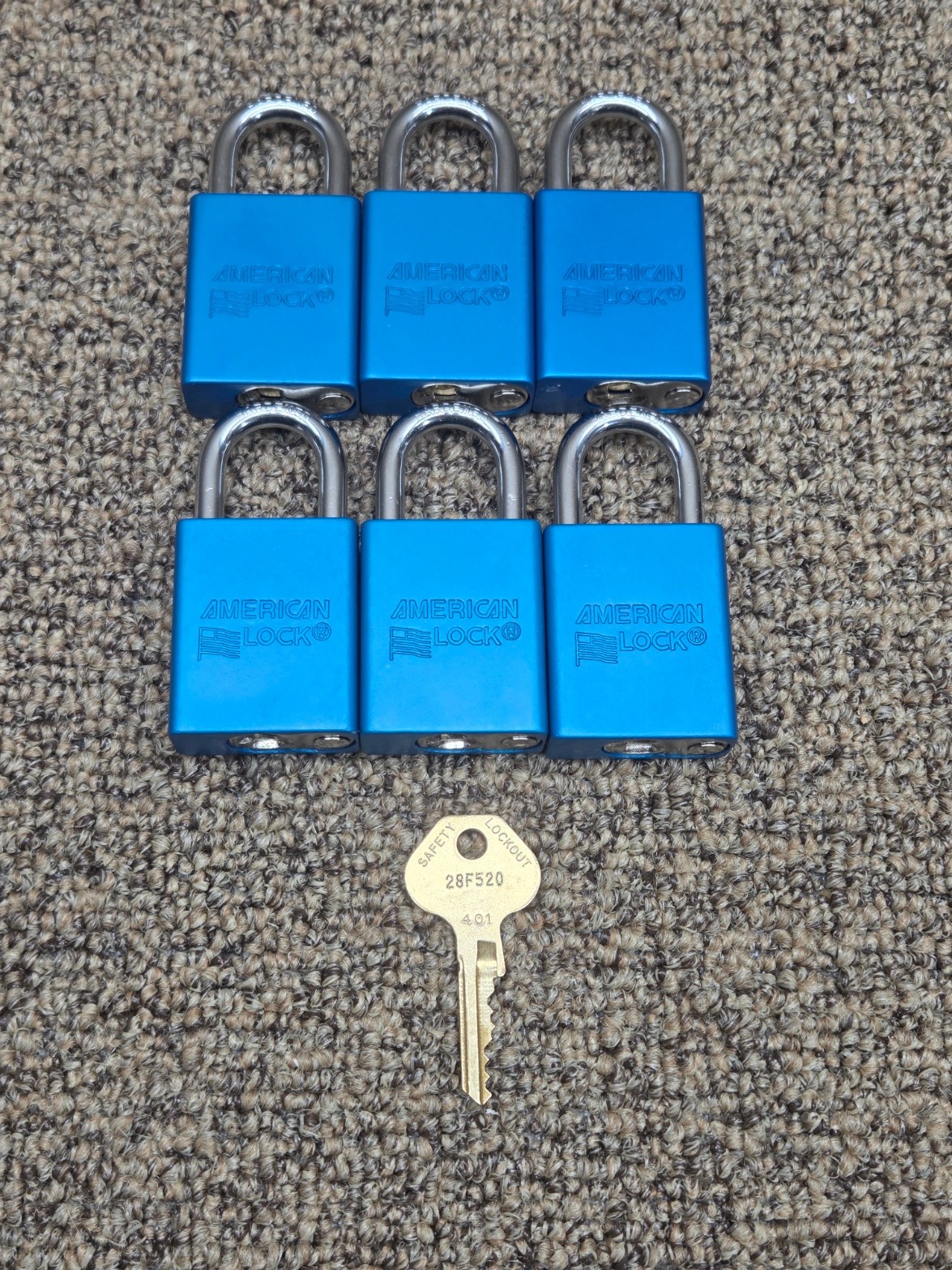 AMERICAN LOCK S1105KABLU2KS Anodized Aluminum Safety Padlock, Lot of 6 gallery
