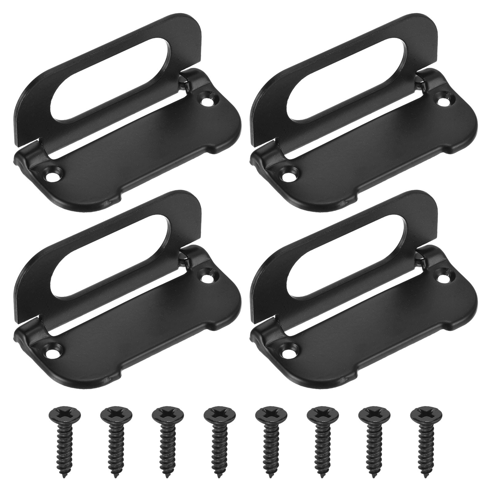 Recessed Pull Door Handle, 4 Pcs Invisible Flush Handle with Screw, Black gallery