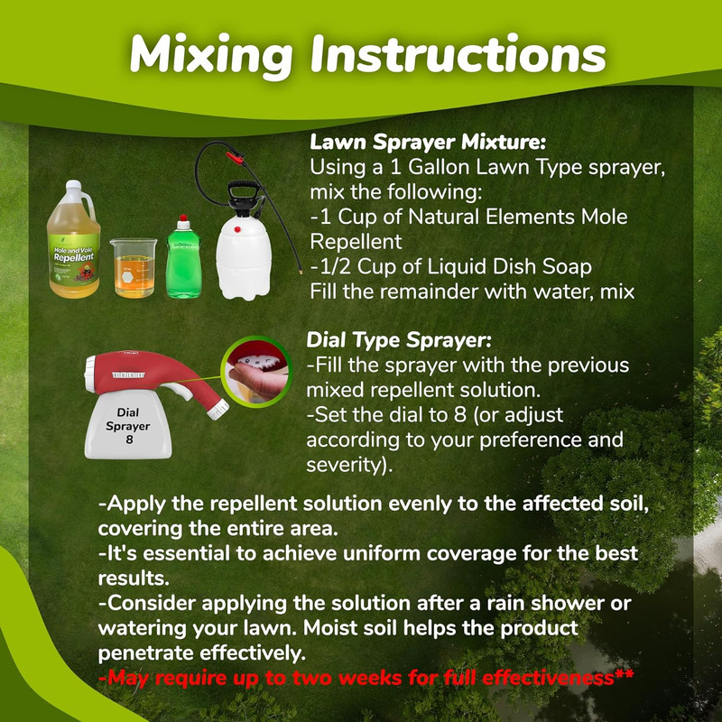 Natural Elements Mole and Vole Repellent 100% Castor Oil Pet Safe 1 Gallon gallery