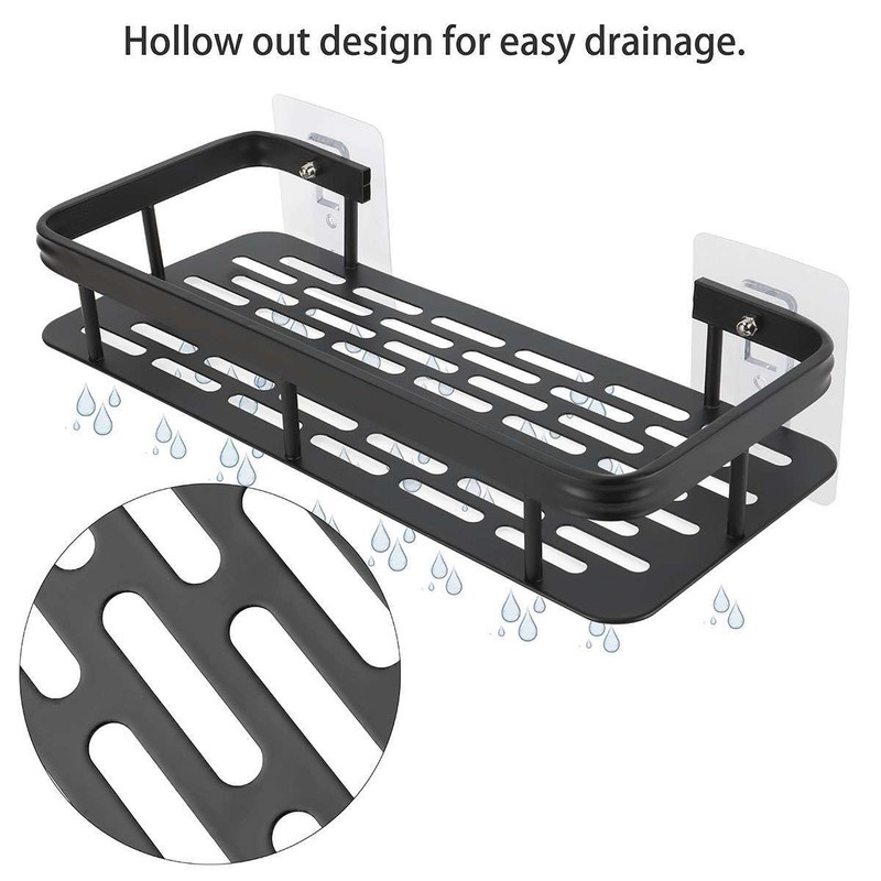 Bathroom Storage Holder Shelf Shower Organizer Rack Wall Mounted Black/Silver gallery
