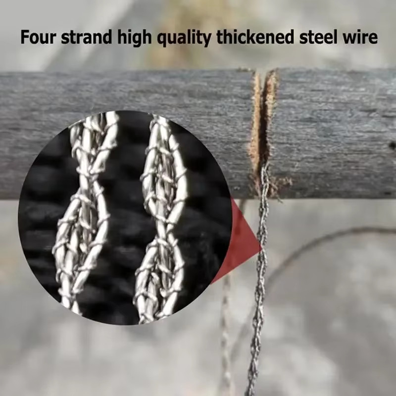 High-Quality Multi-Purpose Mini Pocket Wire Saw Stainless Steel Wire Saw Orange gallery