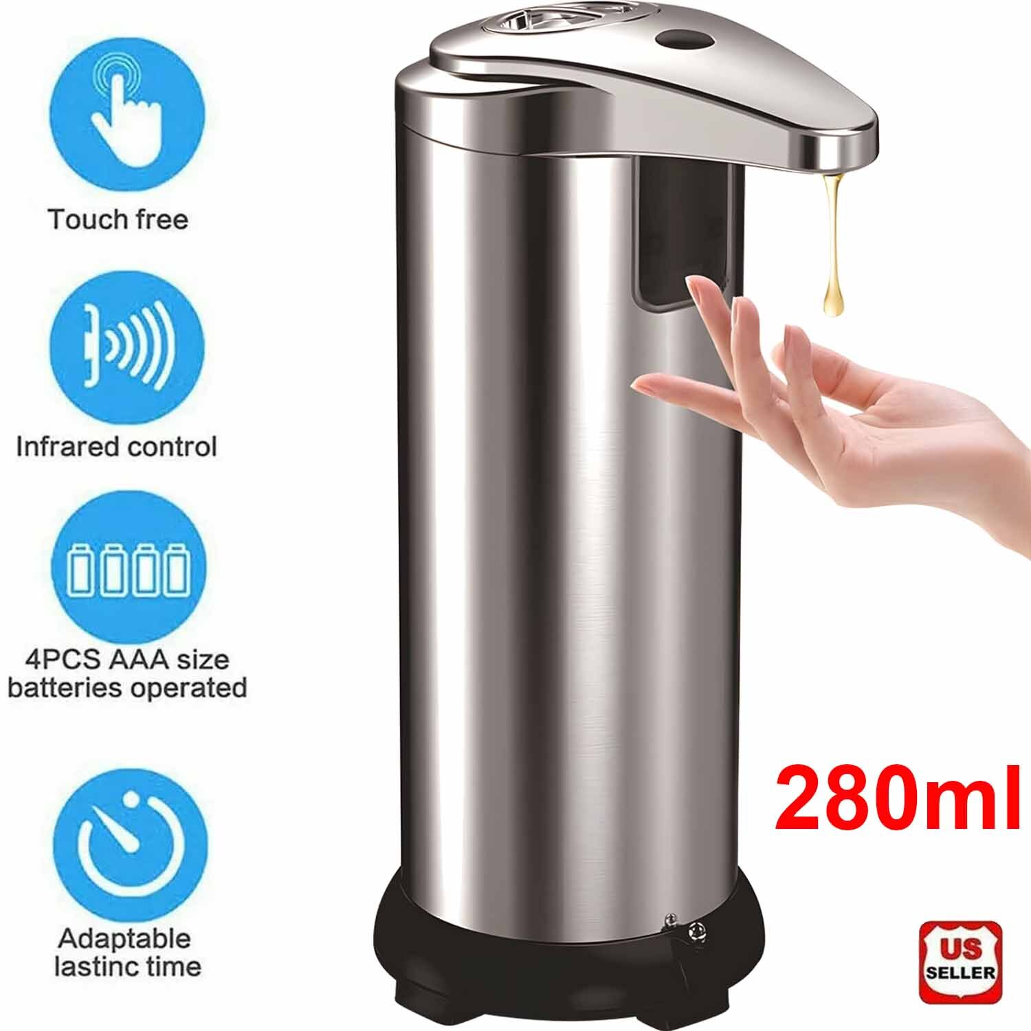280ML Touchless Soap Dispenser Kitchen Automatic Hand Liquid Pump Lotion Bottle gallery