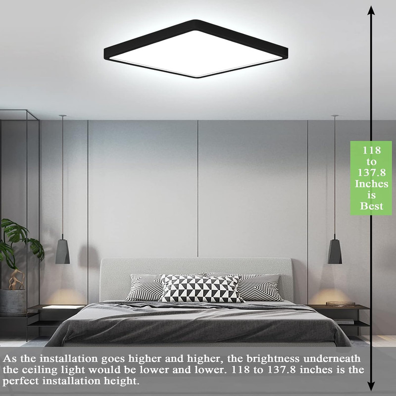 Flush Mount Ceiling Light, 3000K/4500K/6500K Switchable Ceiling Light, 12 Inch F gallery