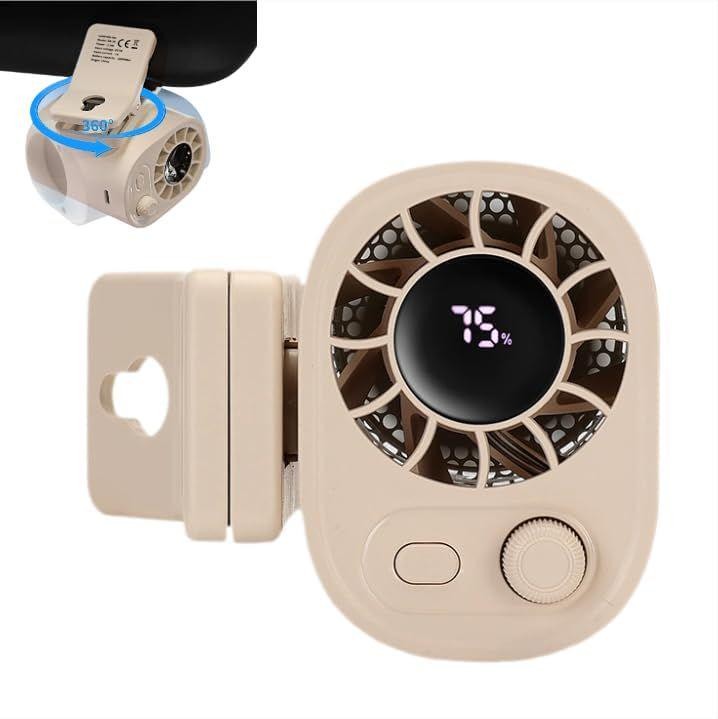 Powerful Car Fan Clip on with LED Display 360° Rotation 100 Speeds USB Portable gallery