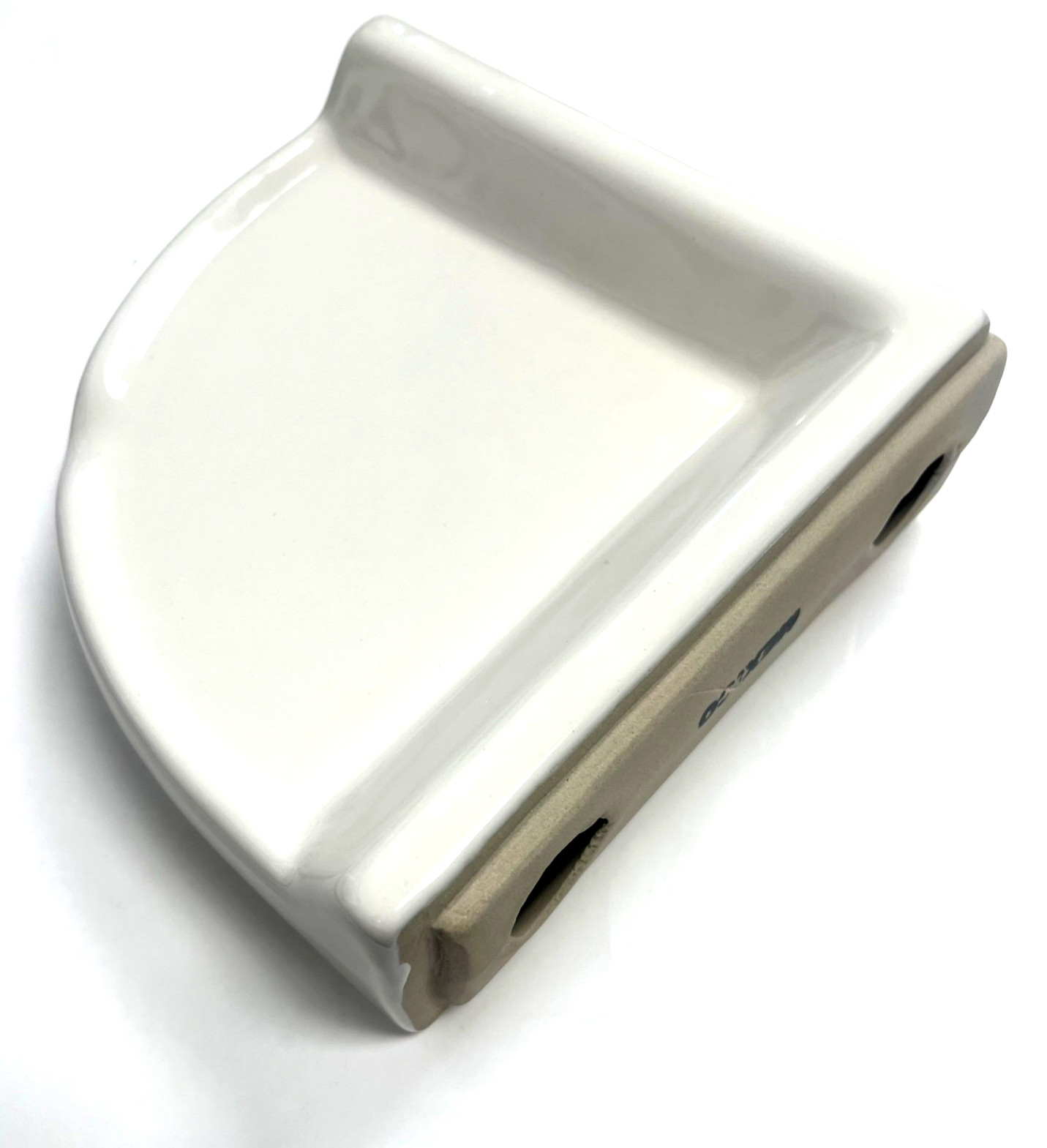 Corner Shower Shelf Almond Ceramic Thinset Mount 8-3/4" x 2-5/8" THINSET gallery