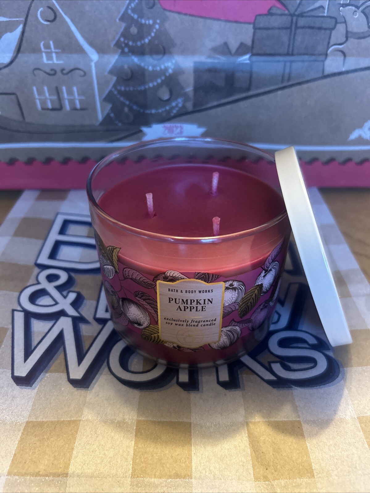 Bath & Body Works Pumpkin Apple Scented 3 Wick Candle gallery